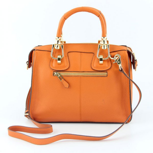 Hermes 9048 Lichee Stripe 28cm Wrist Bags Orange Gold